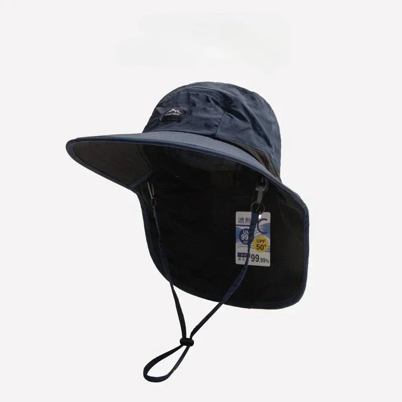 Chapeau de randonnée anti-UV bleu marine