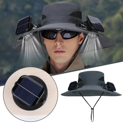 Chapeau ventilateurs solaires gris