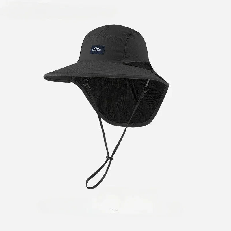 Chapeau de randonnée anti-UV noir